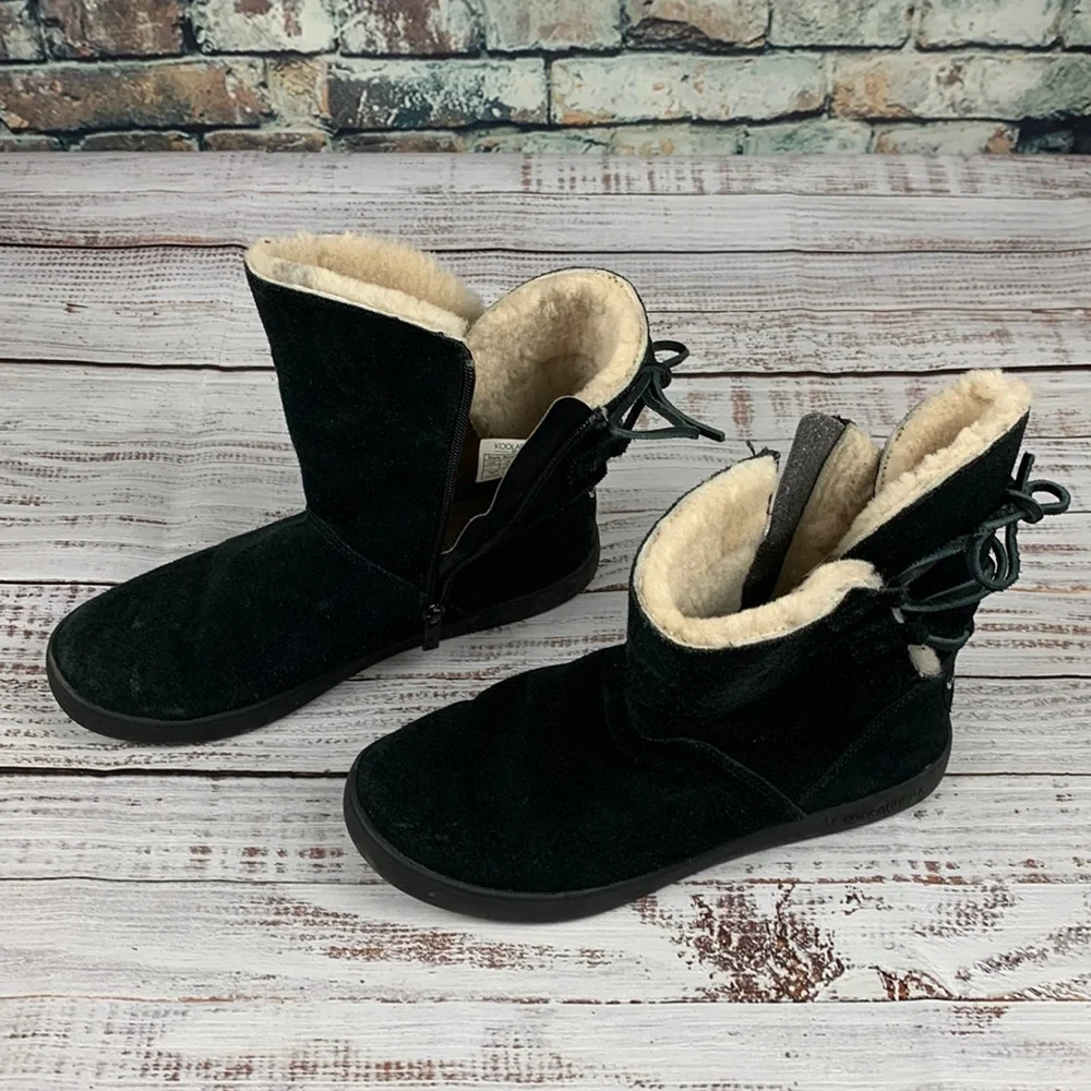 Koolaburra by UGG black boots zip and tie sz 7 - Picture 1 of 10